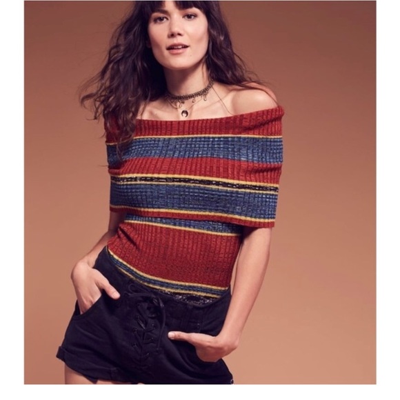 Free People Carly Cowl Striped Knit Top - Picture 4 of 8
